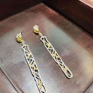 镂空耳环银耳环